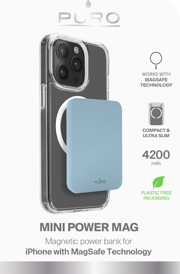 Puro MagSafe Power Bank 4200mAh 15W Light Blue view 2