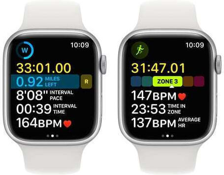 Apple Watch Series 8 Aluminium 45mm Waterproof with Heart Rate Monitor (Silver with White Sport Band) view 6