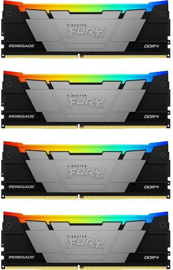 Kingston Fury Renegade DDR4 32GB RAM with 4x8GB Modules and Speed 3600 for Desktop KF436C16RB2AK4/32 view 2