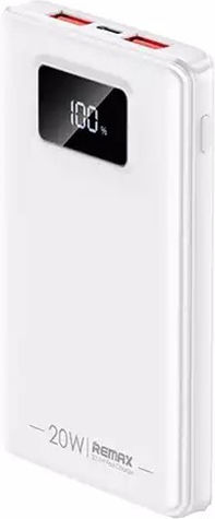 Remax RPP-319 Power Bank 10000mAh 22.5W with 2 USB-A Ports and USB-C Port Power Delivery White