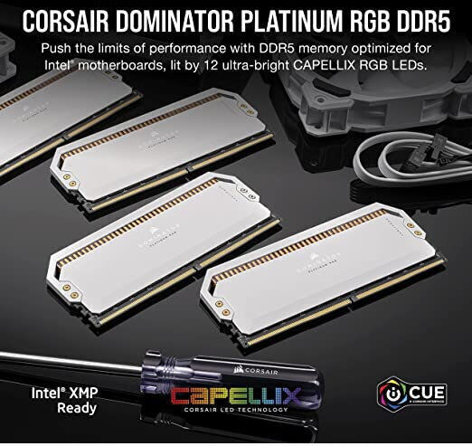Corsair Dominator Platinum RGB DDR5 32GB RAM with 2x16GB Modules and Speed 6200 for Desktop CMT32GX5M2X6200C36W view 4