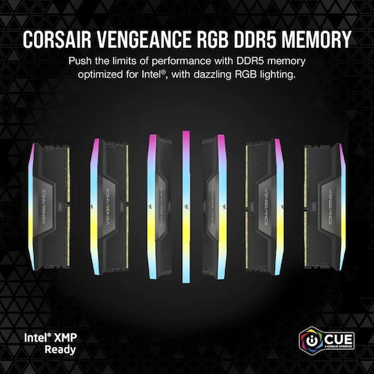 Corsair Vengeance RGB DDR5 32GB RAM with 2x16GB Modules and Speed 6400 for Desktop CMH32GX5M2B6400C32 view 9