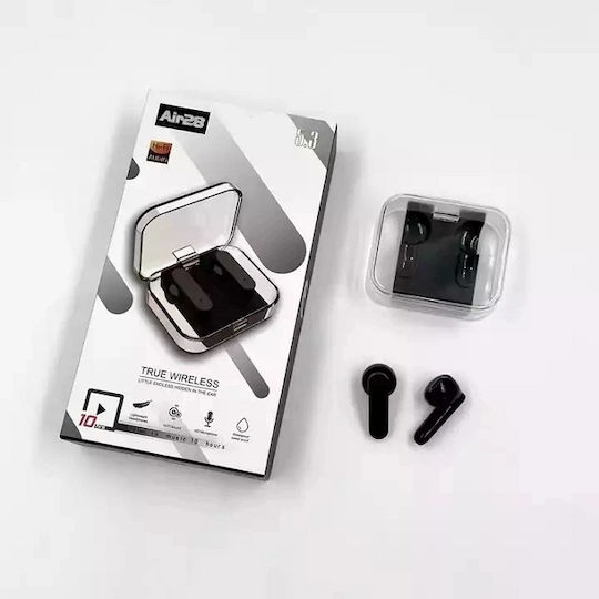 AIR28 In-ear Bluetooth Handsfree Earphones with Charging Case Black view 2