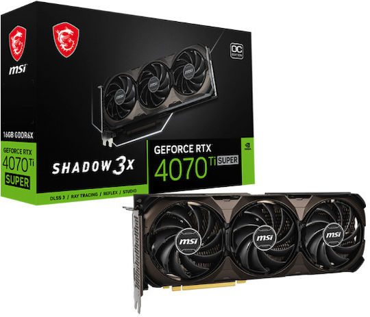 MSI GeForce RTX 4070 Ti Super 16GB GDDR6X Shadow 3X OC Graphics Card view 1