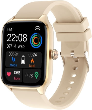 T19 Pro 1.96 Inch Ip67 Waterproof Silicone Band Smart Watch Supports Dual-mode Bluetooth Call Heart Rate Monitoring Gold view 1