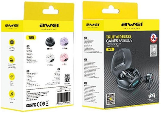 Awei T25 Tws In-ear Bluetooth Handsfree Earphones with Charging Case Black view 5
