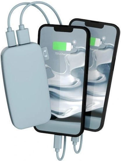 Fresh 'n Rebel Power Bank 6000mAh 10W with USB-A Port and USB-C Port Dusky Blue view 4