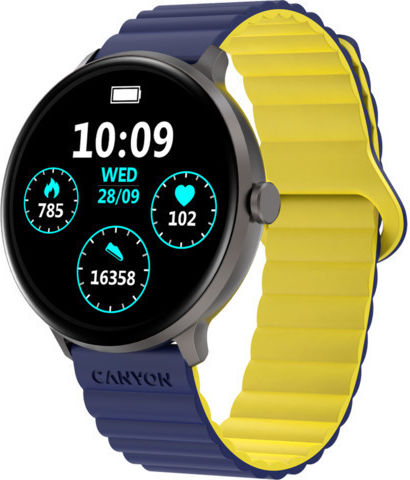 Canyon Jacky SW-69 Waterproof Smartwatch with Heart Rate Monitor (Blue-Yellow) view 1