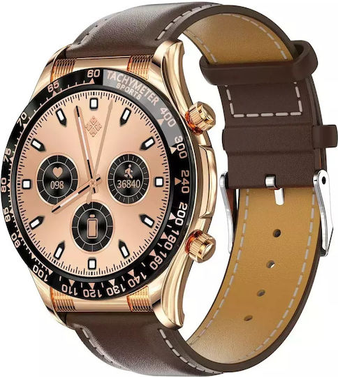 Nubi E18 PRO Smartwatch with Heart Rate Monitor (Brown / Golden)