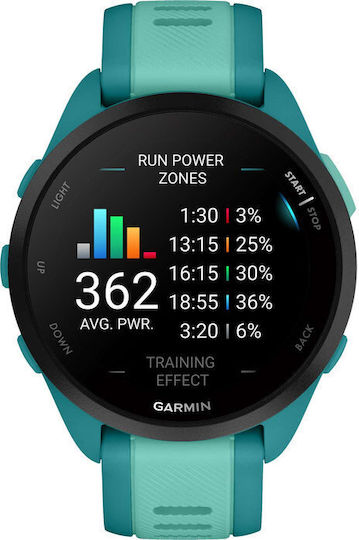 Garmin Forerunner 165 Music 43mm Waterproof Smartwatch with Heart Rate Monitor (Turquoise/Aqua) view 7