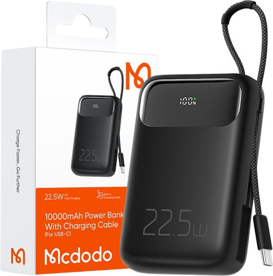 Mcdodo MC-3243 Power Bank 10000mAh 22.5W with USB-A Port and USB-C Port Black