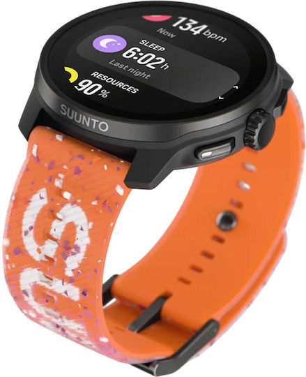 Suunto Race S Stainless Steel 45mm Waterproof Smartwatch with Heart Rate Monitor (Power Orange) view 2
