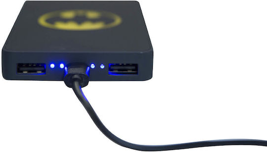 Lazerbuilt DC Batman Power Bank 6000mAh with 2 USB-A Ports Black view 5