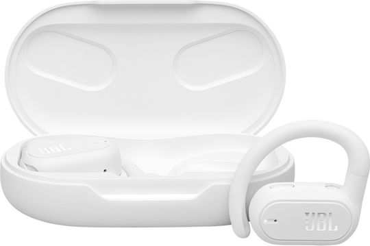 JBL Soundgear Sense Open Ear Bluetooth Handsfree Earphones with Sweat Resistance and Charging Case White