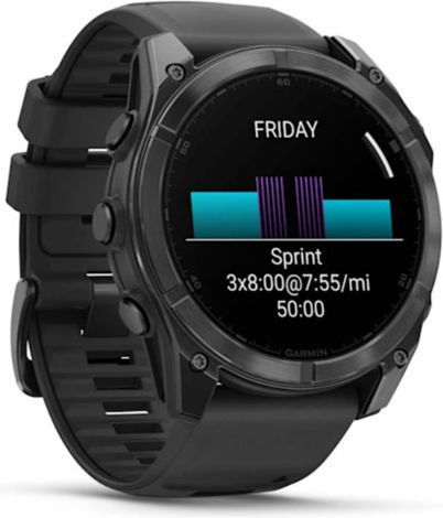 Garmin Fenix 8 Stainless Steel 51mm Waterproof Smartwatch with Heart Rate Monitor (Slate Grey With Black Silicone Band) view 4