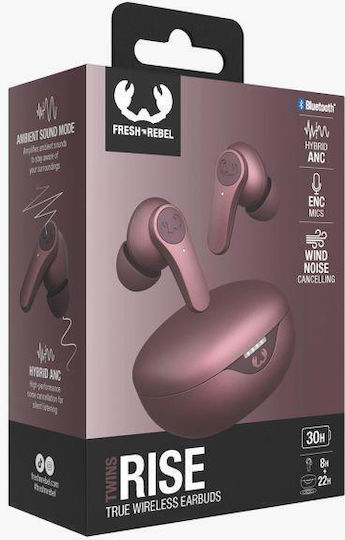 Fresh 'n Rebel Twins Rise In-ear Bluetooth Handsfree Earphones with Sweat Resistance and Charging Case Deep Mauve view 8
