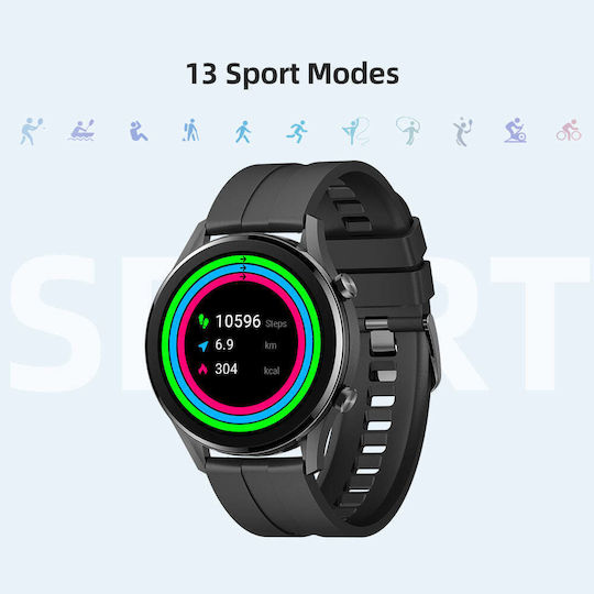 Imilab W12 Waterproof Smartwatch with Heart Rate Monitor (Black) view 9