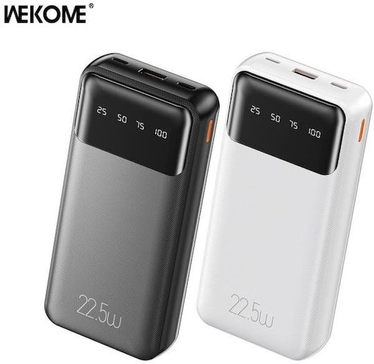 WK WP-64 Power Bank 20000mAh 22.5W with USB-A Port and USB-C Port Power Delivery White view 4