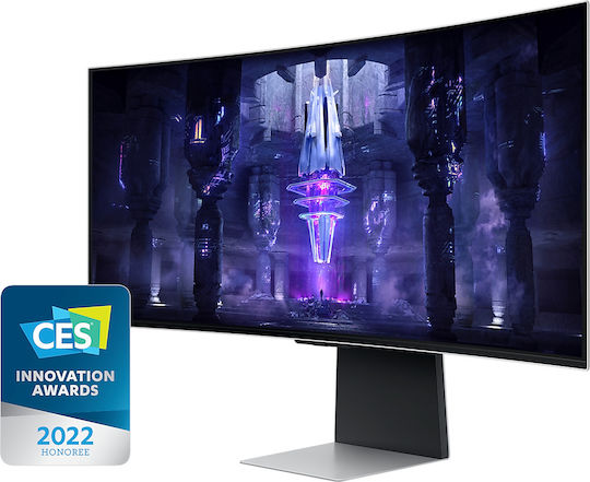 Samsung Odyssey G8 Ultrawide OLED HDR Curved Gaming Monitor 34" QHD 3440x1440 175Hz with Response Time 0.1ms GTG view 2