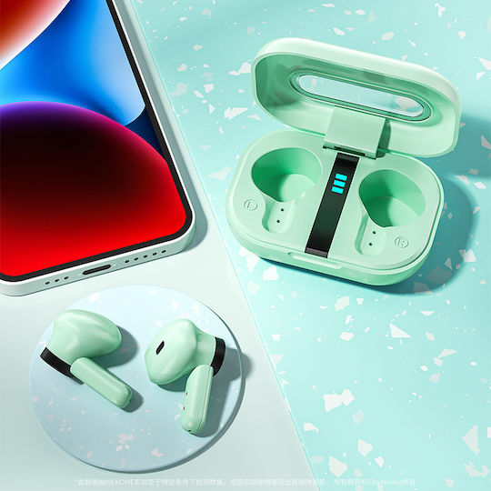 WK Va06 Earbud Bluetooth Handsfree Earphones with Charging Case Green view 3