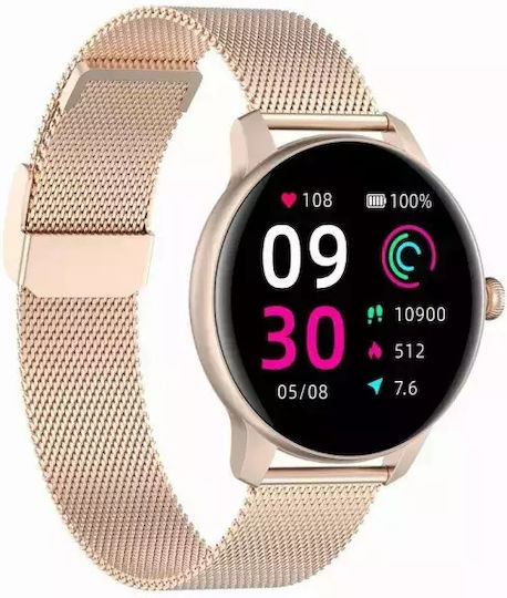 Oromed Oro Lady Stainless Steel 43mm Smartwatch with Heart Rate Monitor (Gold) view 4