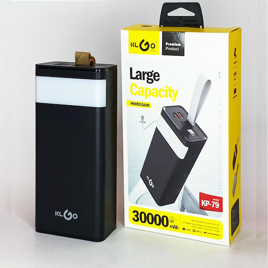 KLGO KP-79 Power Bank 30000mAh with 2 USB-A Ports Black view 2