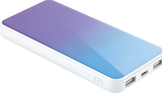 Xipin M8 Power Bank 10000mAh with 2 USB-A Ports Blue-Purple