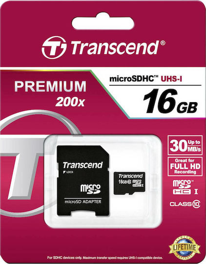 Transcend Premium 200x microSDHC 16GB Class 10 High Speed with Adapter view 5