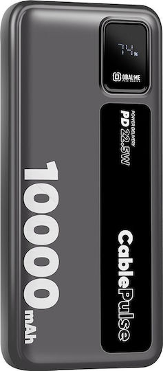 Obal:Me CablePulse Power Bank 10000mAh 22.5W with USB-A Port and USB-C Power Delivery Port Black vue 3