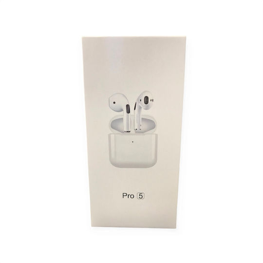 PRO5 In-ear Bluetooth Handsfree Earphones with Charging Case White view 4