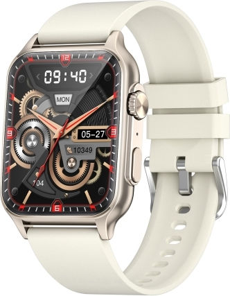 Kt64 1.96 Inch Ips Screen Smart Watch Supports Bluetooth Calls Blood Oxygen Monitoring Gold