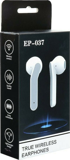 HP-037 Earbud Bluetooth Handsfree Earphones with Charging Case White view 9