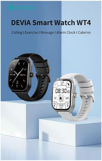 Devia WT4 52mm Smartwatch with Heart Rate Monitor (Black) view 3
