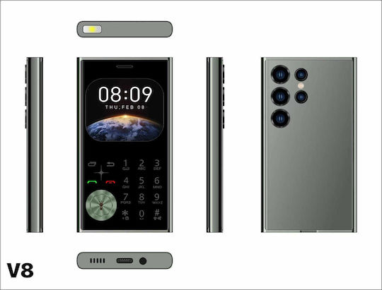 V8 Dual SIM Mobile with Large Buttons (English Menu) Black view 3