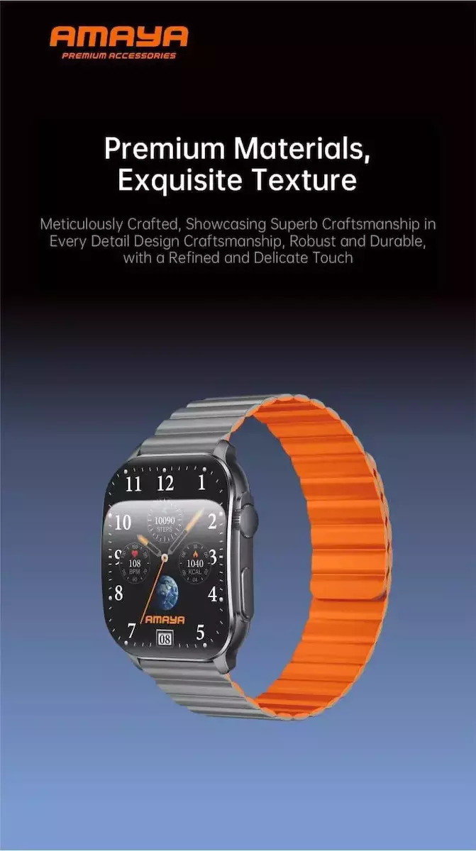 Amaya Pro Smartwatch with Heart Rate Monitor (Gray) view 6