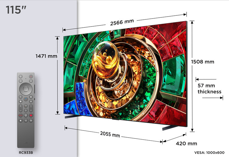 TCL Smart TV 115" 4K UHD RGB-Mini LED RM9L HDR (2026) 115RM9L view 2