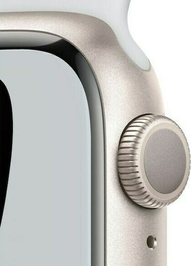 Apple Watch Series 7 Nike Aluminium 45mm Waterproof with Heart Rate Monitor (Starlight) view 3