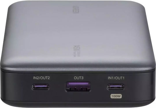 Ugreen PB205 Power Bank 25000mAh 145W with USB-A Port and 2 USB-C Ports Power Delivery / Quick Charge 3.0 Gray vue 7