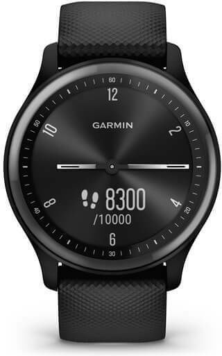 Garmin Vivomove Sport 40mm Waterproof Smartwatch with Heart Rate Monitor (Black Case and Silicone Band with Slate Accents) view 4