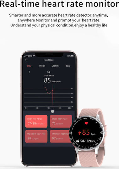 H30 Smartwatch with Heart Rate Monitor (Black) vue 8