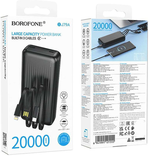 Borofone BJ79A Power Bank 20000mAh with USB-A Port and USB-C Port Black view 5