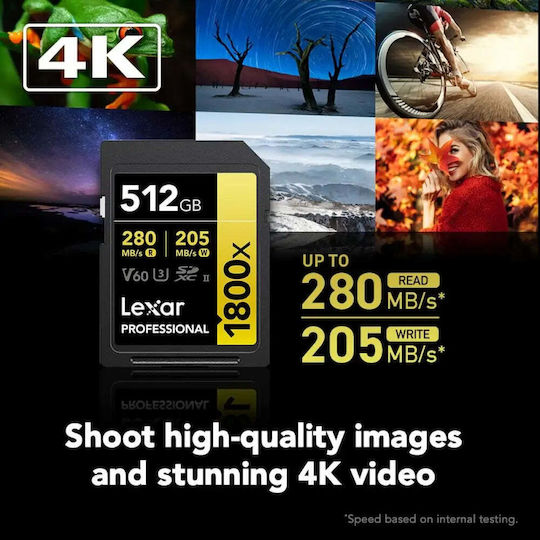 Lexar Professional 1800X SDXC 512GB Class 10 U3 UHS-II view 4