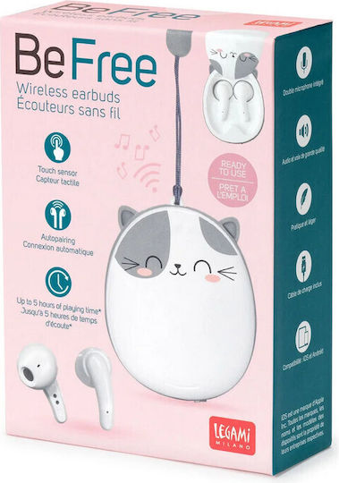 Legami Milano Be Free In-ear Bluetooth Handsfree Earphones with Charging Case Kitty view 1