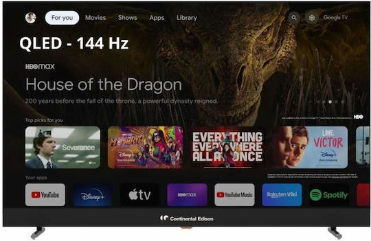 Continental Edison Smart Television 43" 4K UHD QLED CELEDGAM43QL24B6 (2024)
