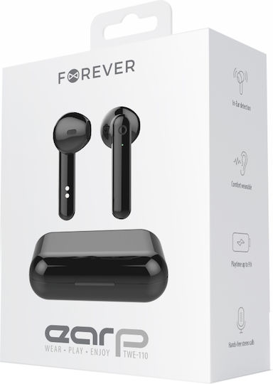 Forever TWE-110 Earbud Bluetooth Handsfree Earphones with Charging Case Black view 5