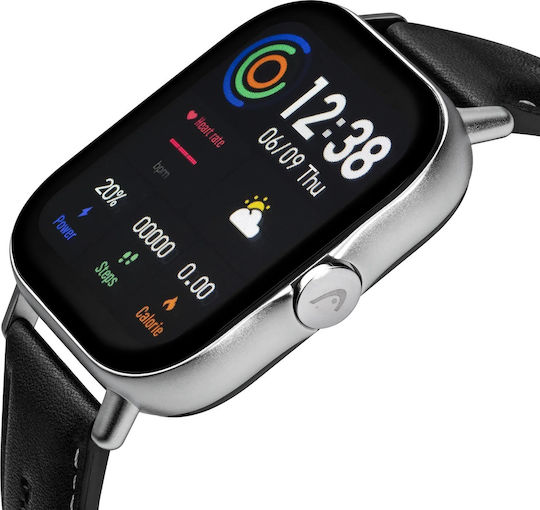 Head Los Angeles 37mm Smartwatch with Heart Rate Monitor (Black with Leather Strap) view 6