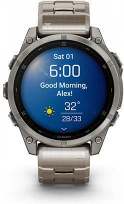 Garmin Fenix 8 Titanium 47mm Waterproof Smartwatch with Heart Rate Monitor (Sapphire, Titanium With Vented Titanium Bracelet) view 2