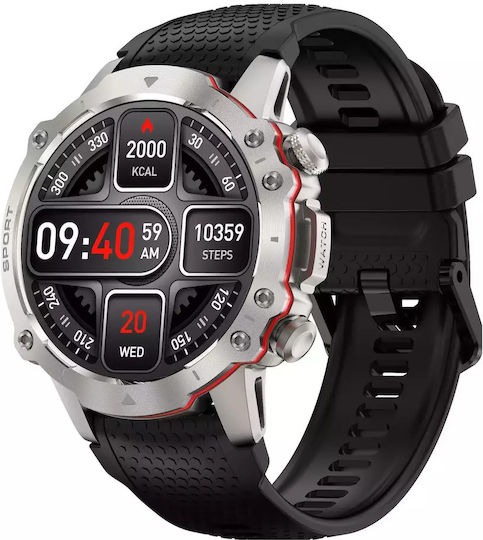 Kiano Watch Sport 49mm with Heart Rate Monitor (Silver)