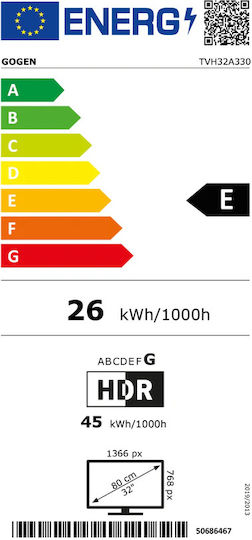 GoGEN Smart Television 32" HD Ready LED TVH32A330 HDR (2023) view 2