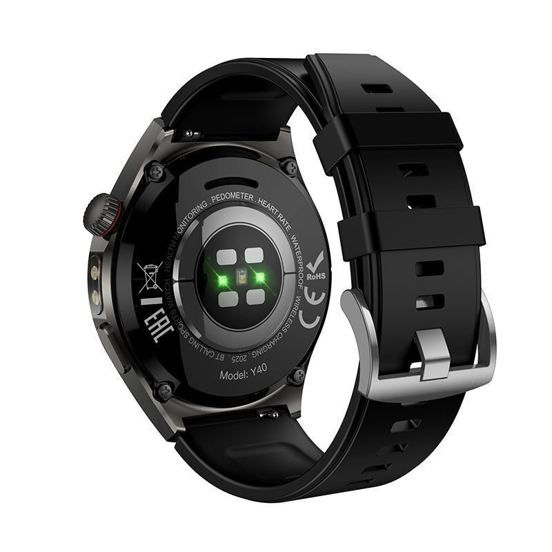 Hoco Y40 Aluminum 48mm Smartwatch with Heart Rate Monitor Black view 5